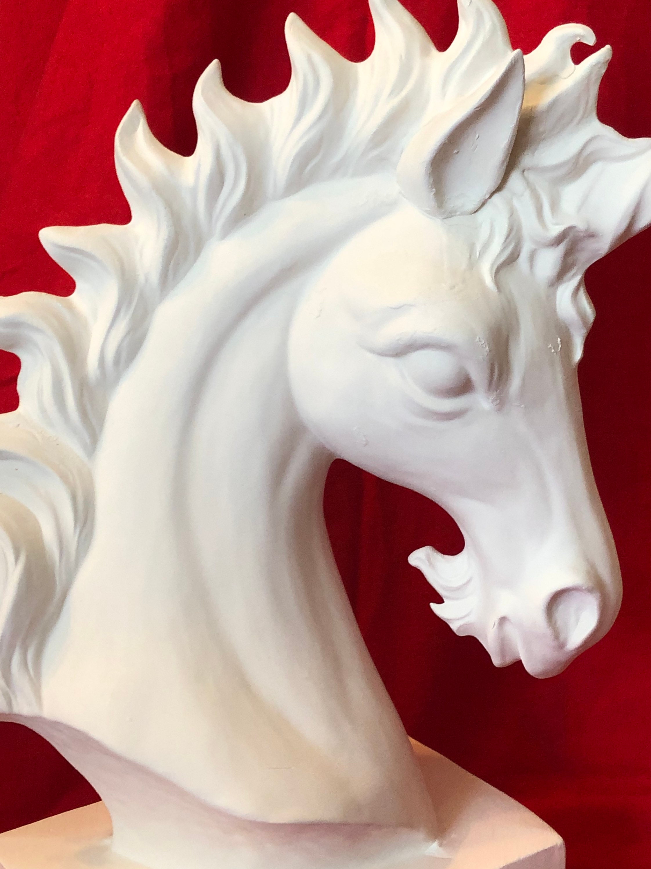 Unicorn Bust in ceramic bisque ready to paint