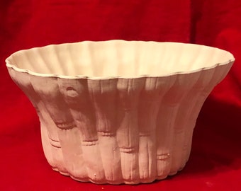 Bamboo Planter in ceramic bisque ready to paint from jmdceramicsart