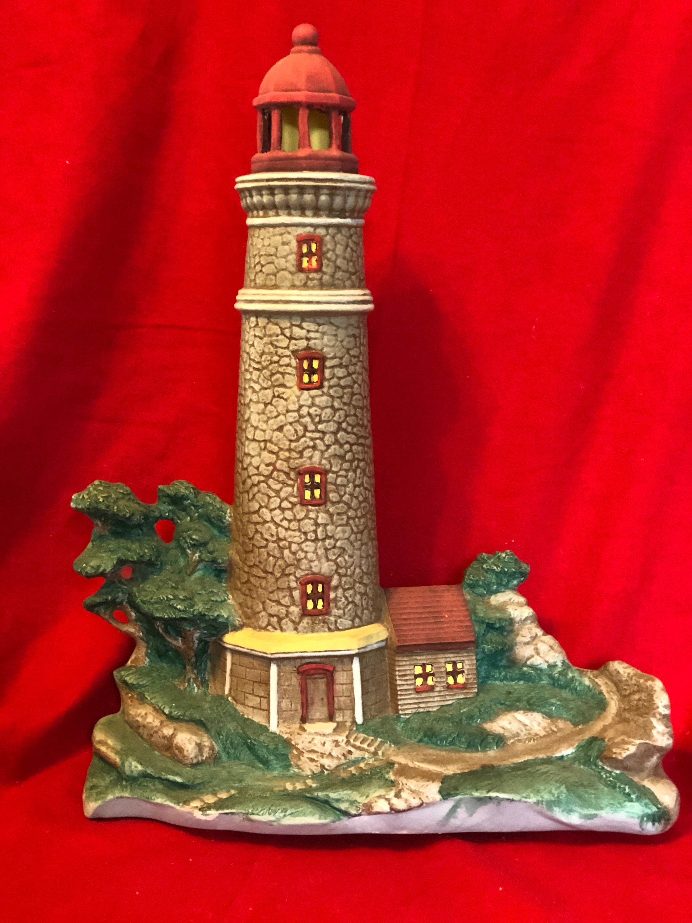 Dry Brushed Ceramic Lighthouse With Hole for Light Etsy