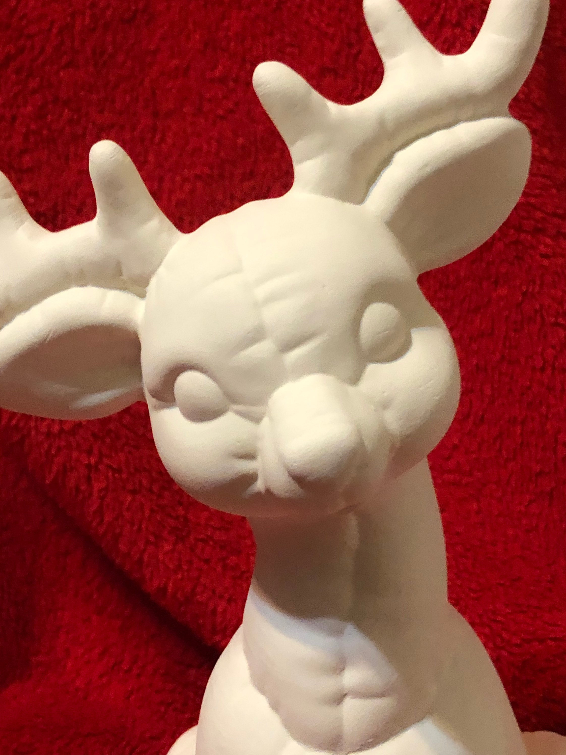 Ceramic Quilted Deer in Bisque Ready to Paint Etsy
