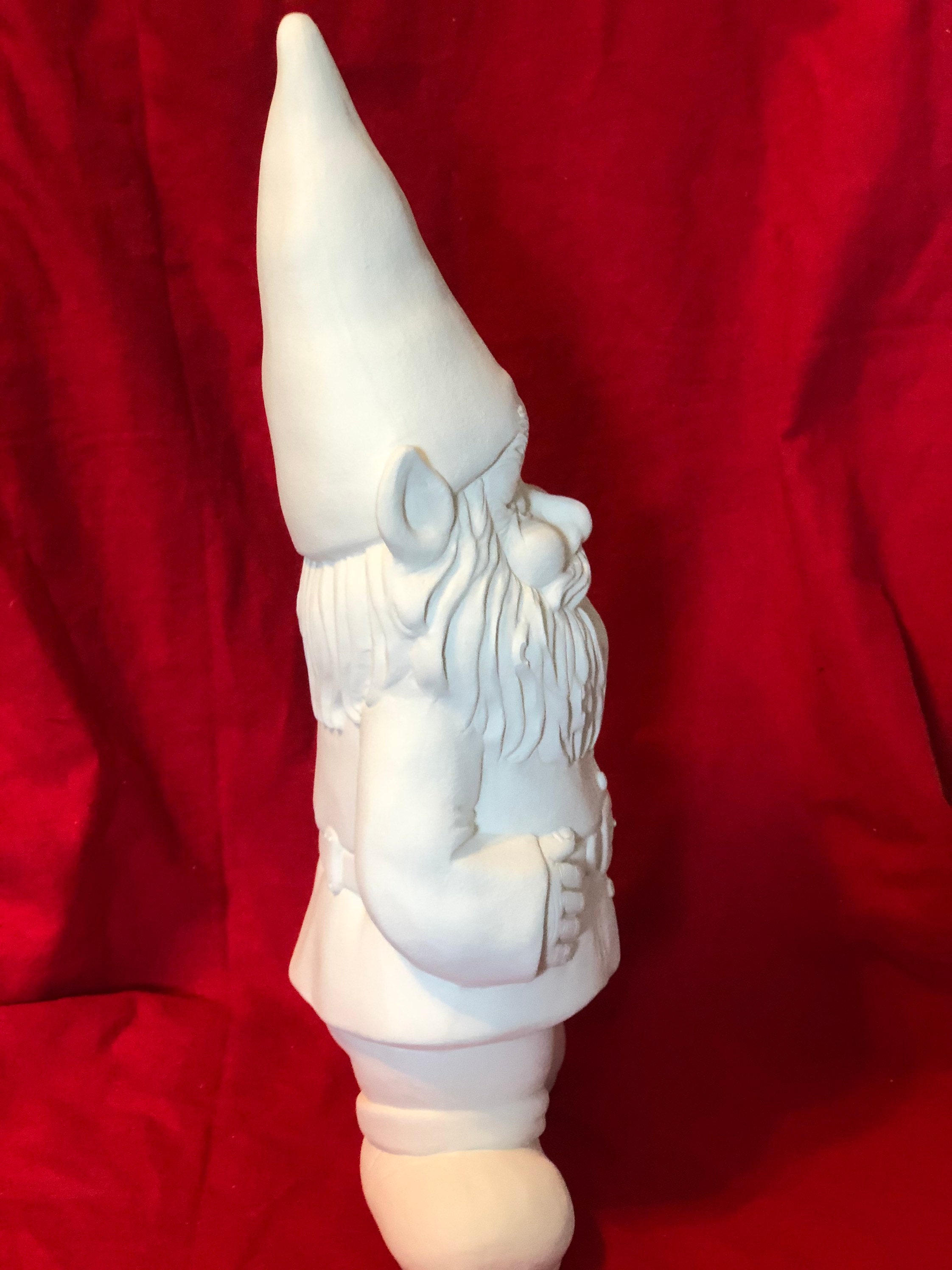 Ceramic Winken Gnome in ceramic bisque ready to paint