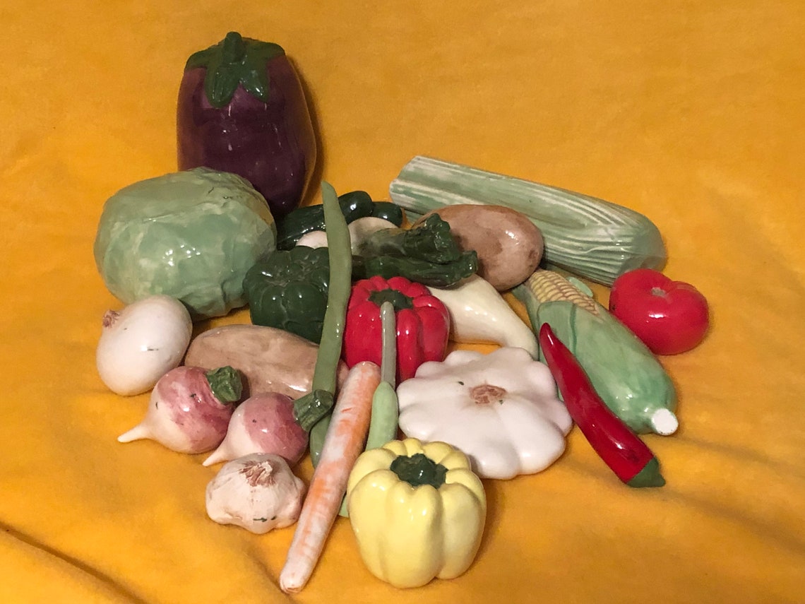 Set of 25 Glazed Ceramic Vegetables by jmdceramicsart Etsy