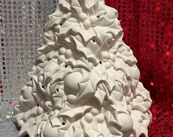 Handcrafted Xmas Tree - Ceramic Xmas Trees - Xmas Tree Gift - Festive Xmas Decor - Xmas Tree Accent - Unique Xmas Gifts - Small Holly Tree