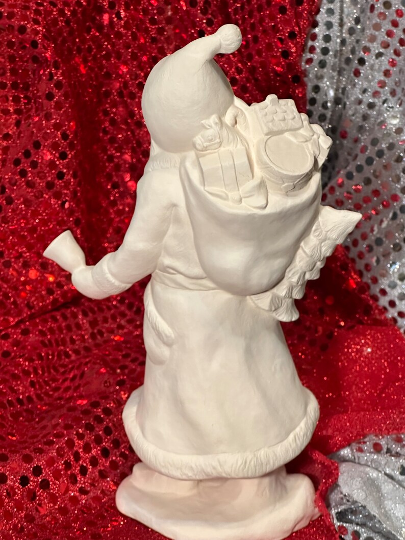 Ceramic Springtime Santa Santa With Bell in Ceramic Bisque Ready to Paint by Jmdceramicsart - Etsy