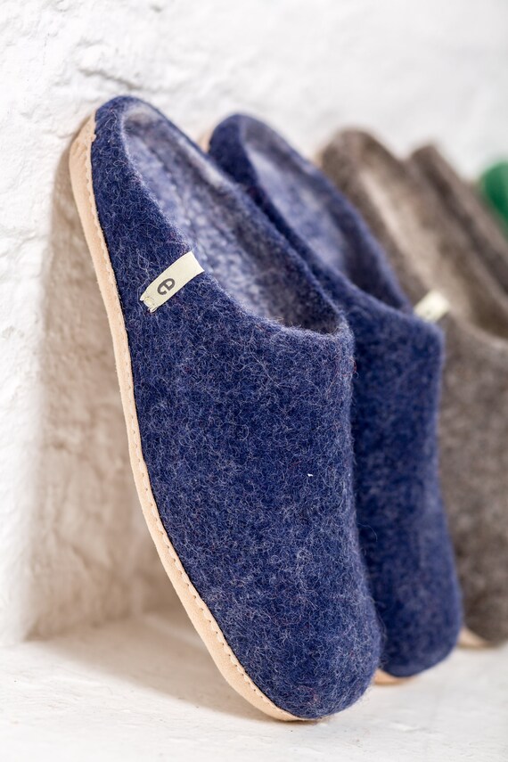 wool mule slippers