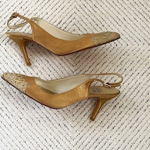 Gold slingback shoes uk store