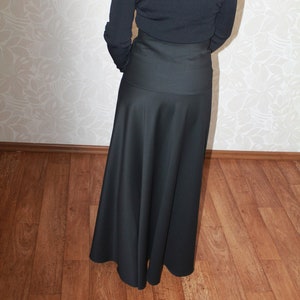 VTG Tiered Schwarz Maxi Hohe Taille Rock, Feminine Sheers Gothik Sklirt Größe EU 38 UK 10 US 8