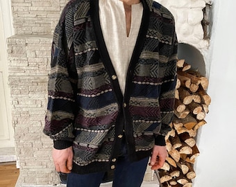 Vintage Ethnic Cardigan Striped 