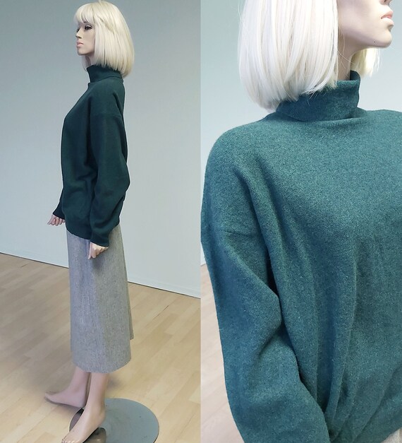 turquoise polo neck jumper