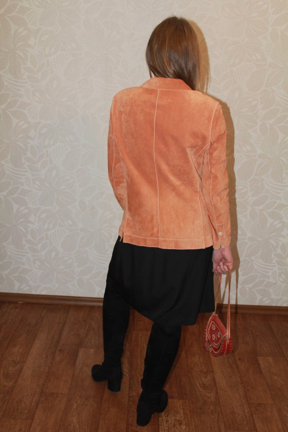 Small 1960s Bohemian Suede Leather Jacket Split Hide Hippie Shirt Boho Festival Renaissance Ware