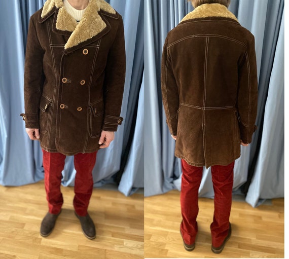 Finland Friitala Coat of the 70s in Brown Suede, With a Natural 