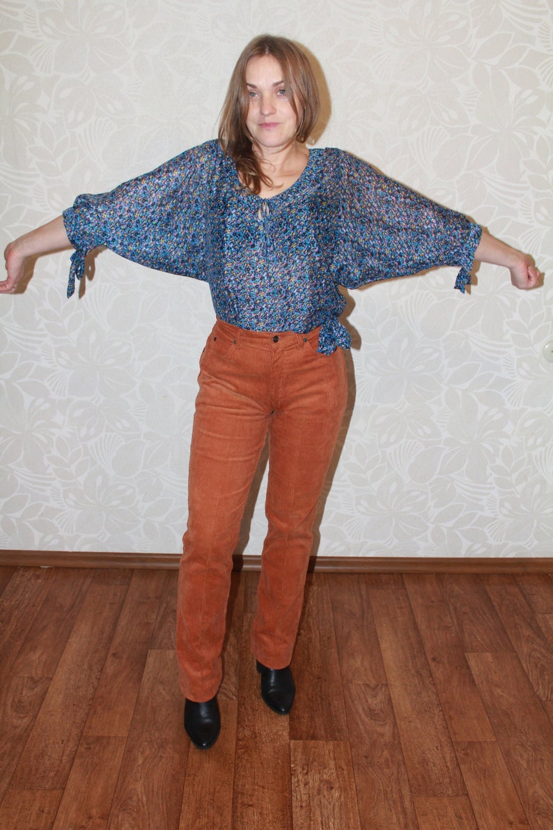 Vintage blouse 1990s blouse Summer blouse Vintage Floral Blouse Retro blouse oversize