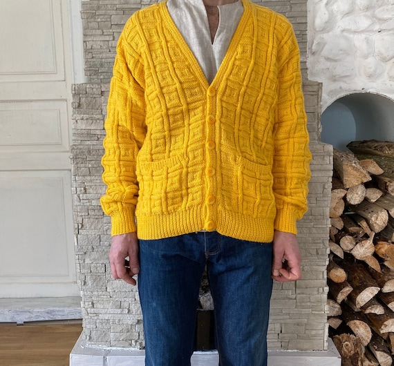 Vintage 80s Bottega Veneta Style Chunky Knit Long Cardigan