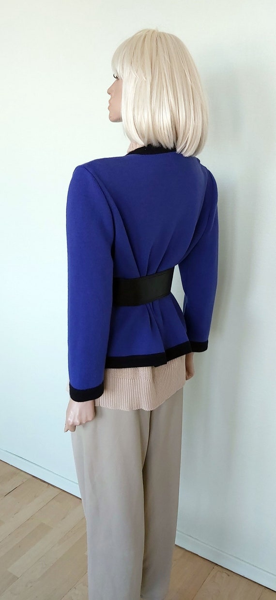 Vintage Electric Blue Cardigan Women Wool Blend C… - image 4