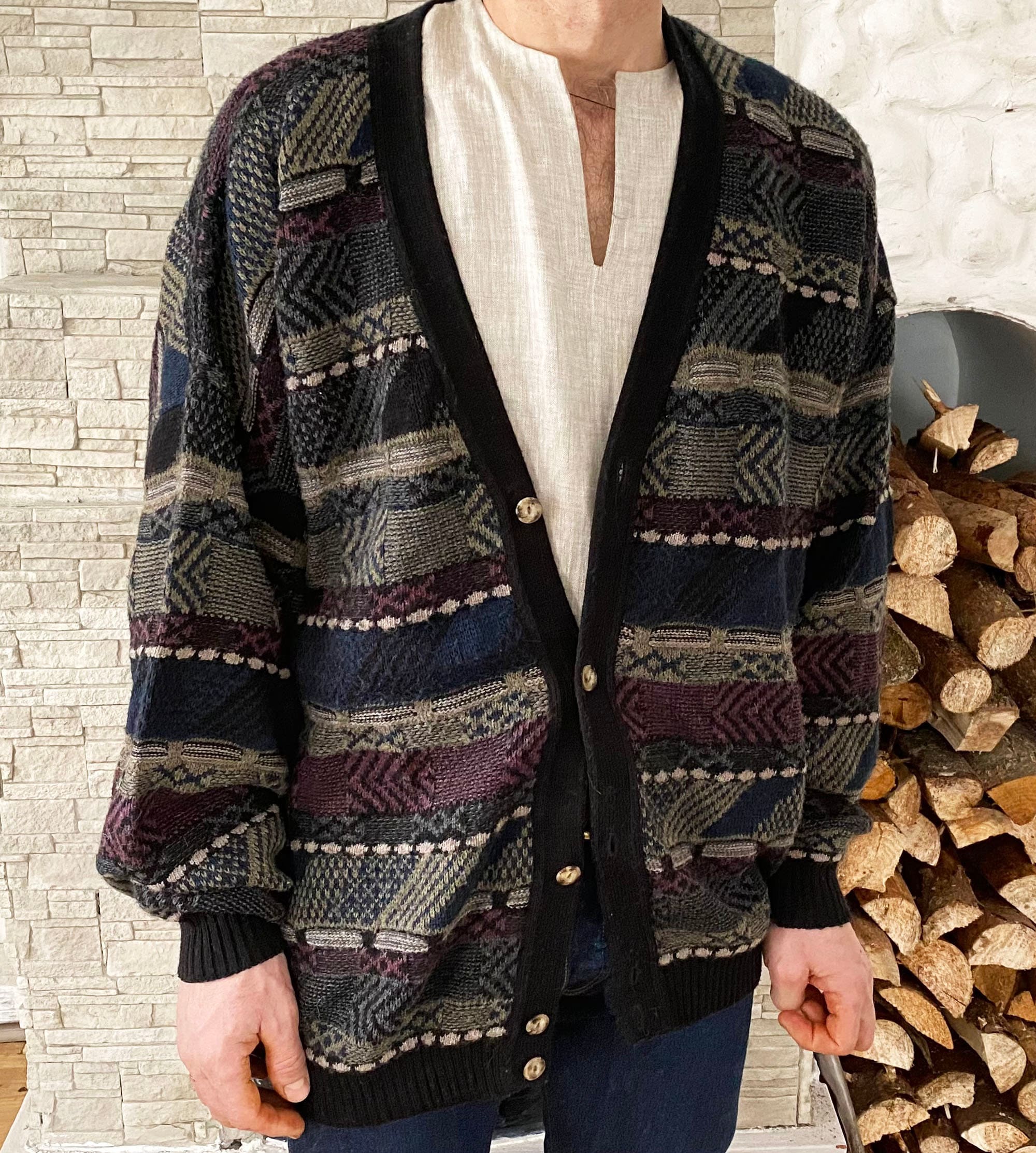 Vintage Ethnic Cardigan, Striped Geometric Pattern Sweater, Wool Blend Oversized Unisex Sweater, Hippie Folk Indie Sweater Size XL - Etsy Vintage Ethnic Cardigan, Striped Geometric Pattern Sweater, Wool Blend Oversized Unisex Sweater, Hippie Folk Indie Sweater Size XL - Etsy