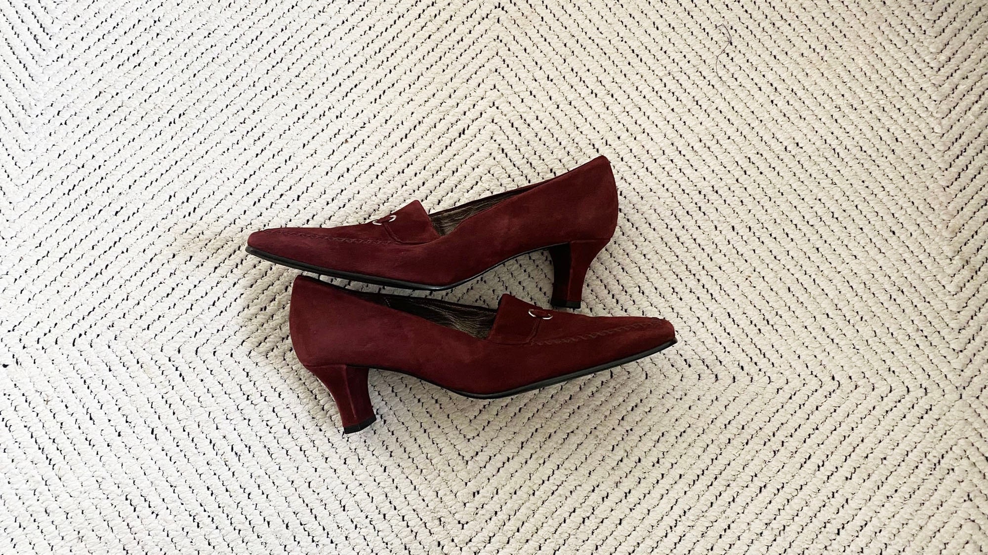 Wine suede heels 2025