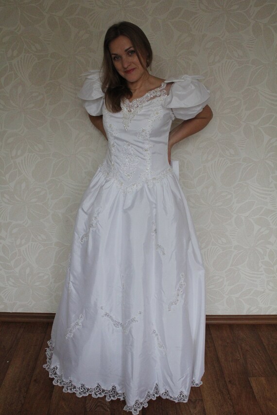Balloon Sleeves Wedding Dress, Empire Wedding Dres