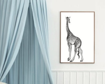 Tier Bild Digitaler Download Poster Wandbild Kunstdruck print pdf Kunst Giraffe