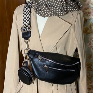 Bauchtasche Leder, SET groß inkl. 2 Gurte und einer kleinen Tasche Bodybag Hüfttasche Crossover bag sowie ein individueller Geschenkanhänger