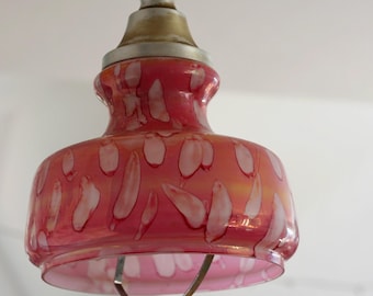 Mid Century Rare Pink Glass Pendant Lamp / Vintage Ceiling Lamp / Retro Light / Hanging Lamp / Glass Lamp / Retro Lamps / Yugoslavia / '70s