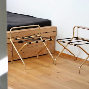 Pair of Vintage Folding Chairs / Retro Luggage Chairs / Vintage Folding Stools / Metal Folding Chairs / Luggage Stools / Italy / 1990 / '90s