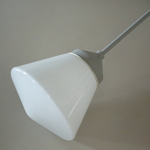 Modernist Industrial Bauhaus Pendant Lamp / &#39;30s / Opaline Glass Ceiling Lamp / Art Deco / Vintage / Industrial Lamp / Germany / 1930