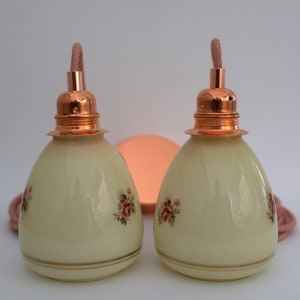 Mid Century Pendant Light / Vintage Pendant Lamp / 40&#39;s Yugoslavia / Ceiling Light / Retro Light / Rewired Vintage Light / Twin Ceiling Lamp