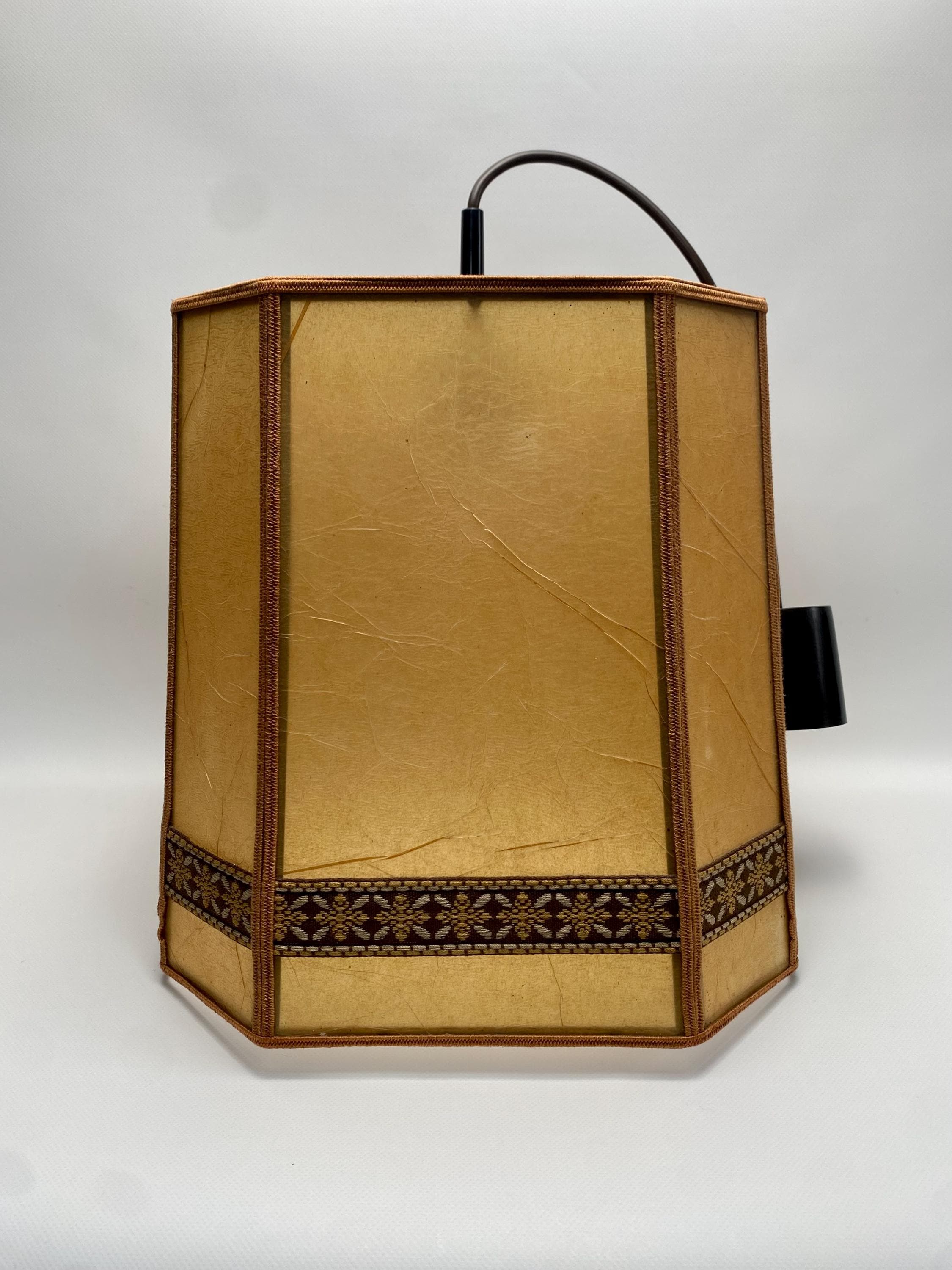Lampe à suspension Mid-Century / Lampe style cocon / Plafonnier vintage / Suspension lumineuse / Lustre vintage / Lampe rustique / Allemagne / 1970 / Années 70