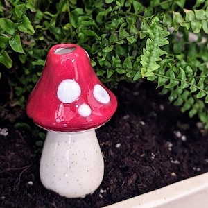Small Toadstool - Self Watering Ceramic Olla Plant Spike for Houseplants and Gardens