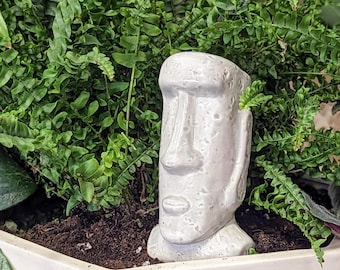 Moai Plant Watering Spike: Easter Island Inspired Ceramic Garden Gift