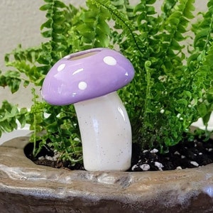 Medium Mushroom - Ceramic Plant Watering Spike - Self Watering Olla for Houseplants and Gardens