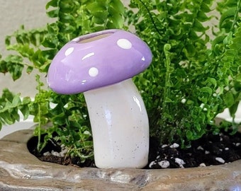 Medium Mushroom - Ceramic Plant Watering Spike - Self Watering Olla for Houseplants and Gardens