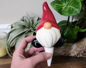 Short Gnome Plant Watering Spike - sustainable handmade ceramic - functional plant decor