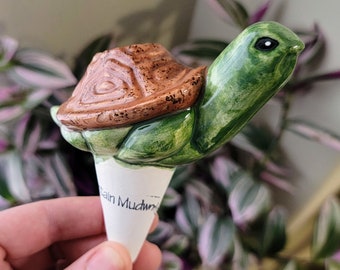 Ceramic Plant Watering Spike - Turtle - Self-Watering Garden Decoration - Premium Houseplant Olla