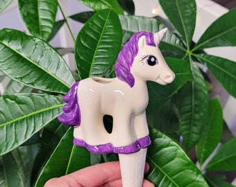 Cute Unicorn Plant Watering Spike - Plant Care Made Easy! - Ceramic My Little Pony