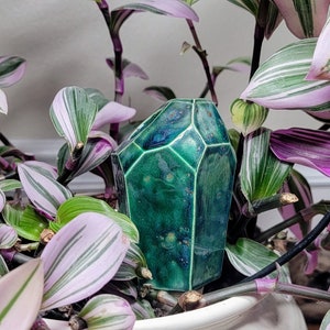 Large Crystal Plant Watering Spike Premium Ceramic Houseplant Olla Plant Care Made Easy Handmade in Colorado Malachite