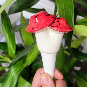 Small Mushroom Plant Watering Spike Premium Ceramic Watering Accessory for Houseplants and Gardens Ladybug