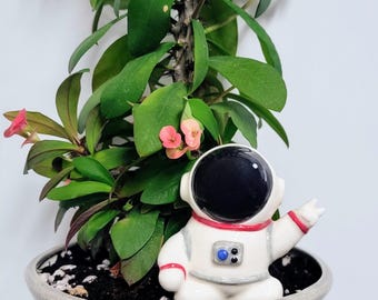 Astronaut - Self Watering Ceramic Olla Plant Spike for Houseplants and Gardens