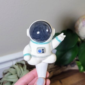 Astronaut Plant Watering Spike Premium Ceramic Plant Waterer for Houseplants and Gardens Teal