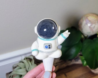 Astronaut Plant Watering Spike - sustainable handmade ceramic - indoor/outdoor functional houseplant  decor