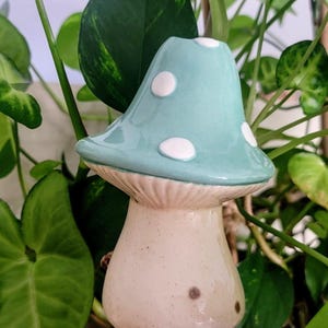 Extra Large Toadstool Mushroom - Plant Care Watering Spike - Handmade Indoor Ceramic Garden Decorations