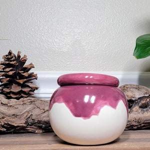 Small Ceramic Bubble Self Watering / African Violet Pot Plum