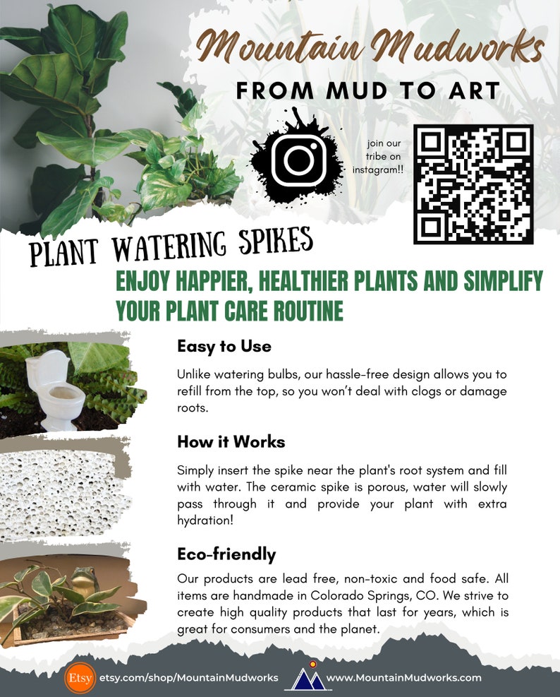 Medium Mushroom plant care watering globe handmade ceramics indoor outdoor garden decorations image 10