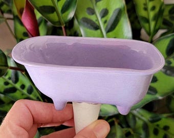 Ceramic Plant Watering Spike - Small Bathtub - Self-Watering Irrigation Stake for Houseplants and Gardens