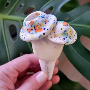 Small Mushroom - Self Watering Ceramic Plant Watering Spike Olla for Houseplants and Gardens