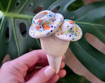 Small Mushroom - Self Watering Ceramic Plant Watering Spike Olla for Houseplants and Gardens