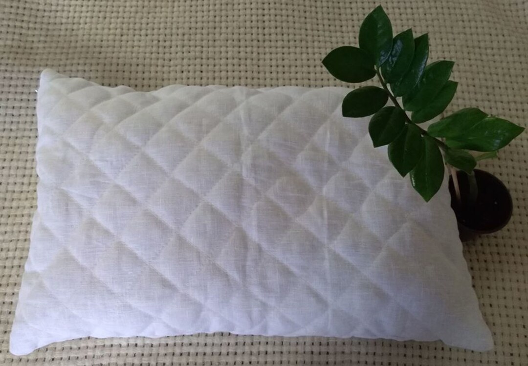 Hemp Bed Pillow. White Linen Pillow for Sleep With Removable Etsy