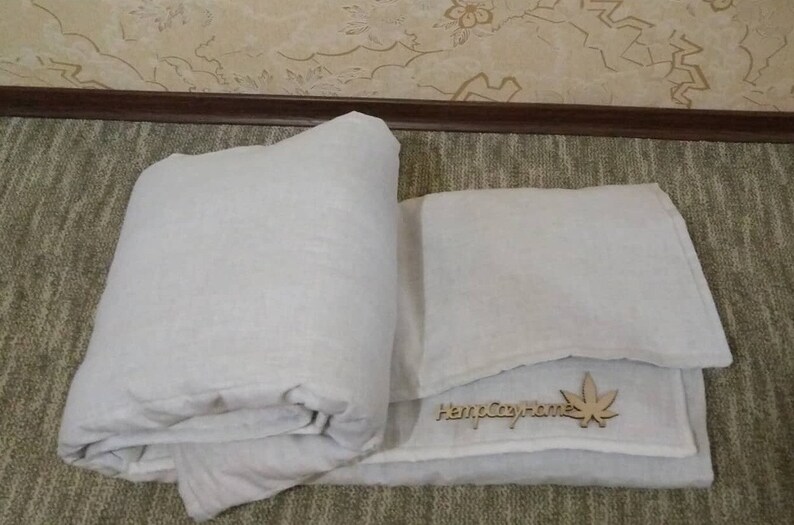 Hemp Comforter. White Hemp Blanket. Linen Quilt With Hemp Etsy