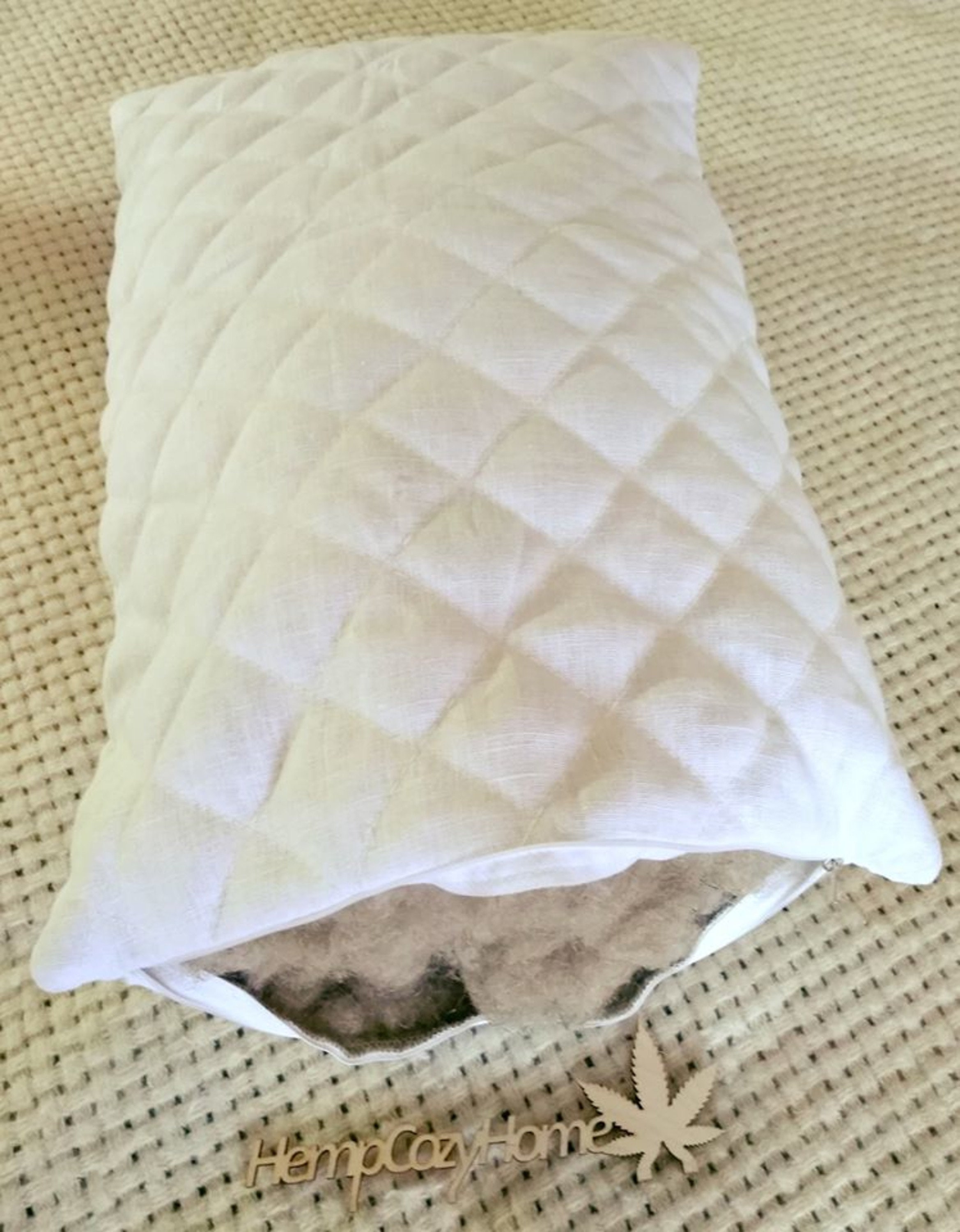 Hemp Bed Pillow. White Linen Pillow for Sleep with Removable Etsy