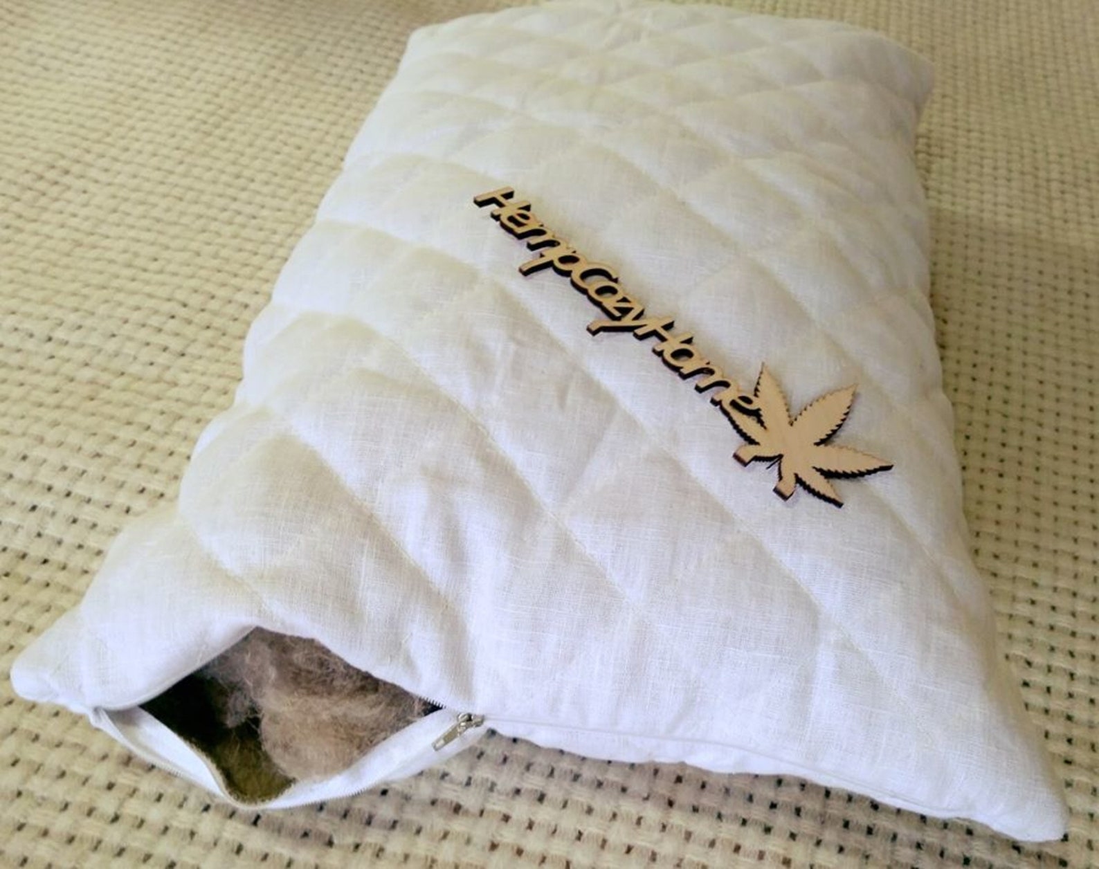 Hemp Bed Pillow. White Linen Pillow for Sleep with Removable Etsy